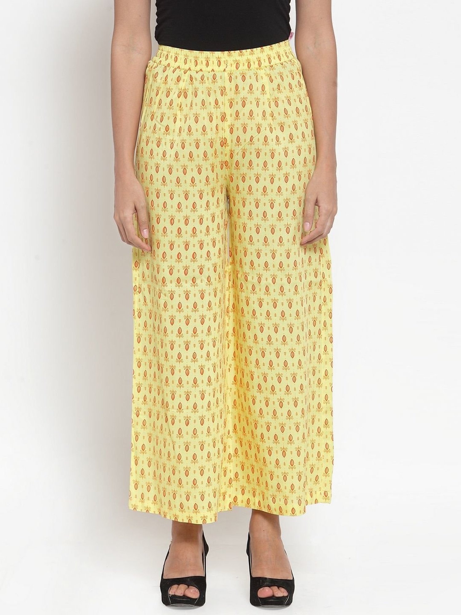 Indibelle Yellow Printed Palazzos