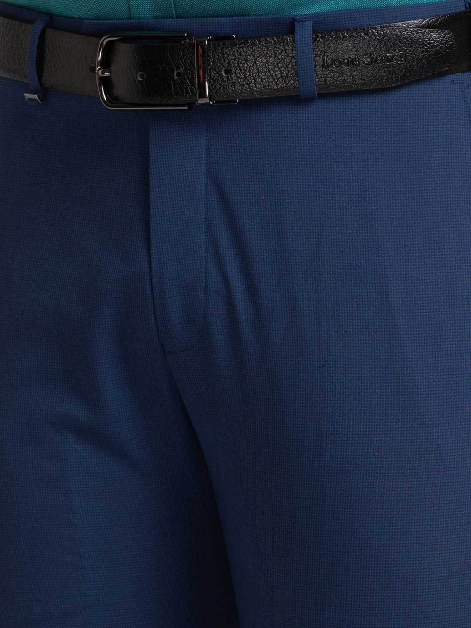 Raymond Blue Regular Fit Texture Trousers