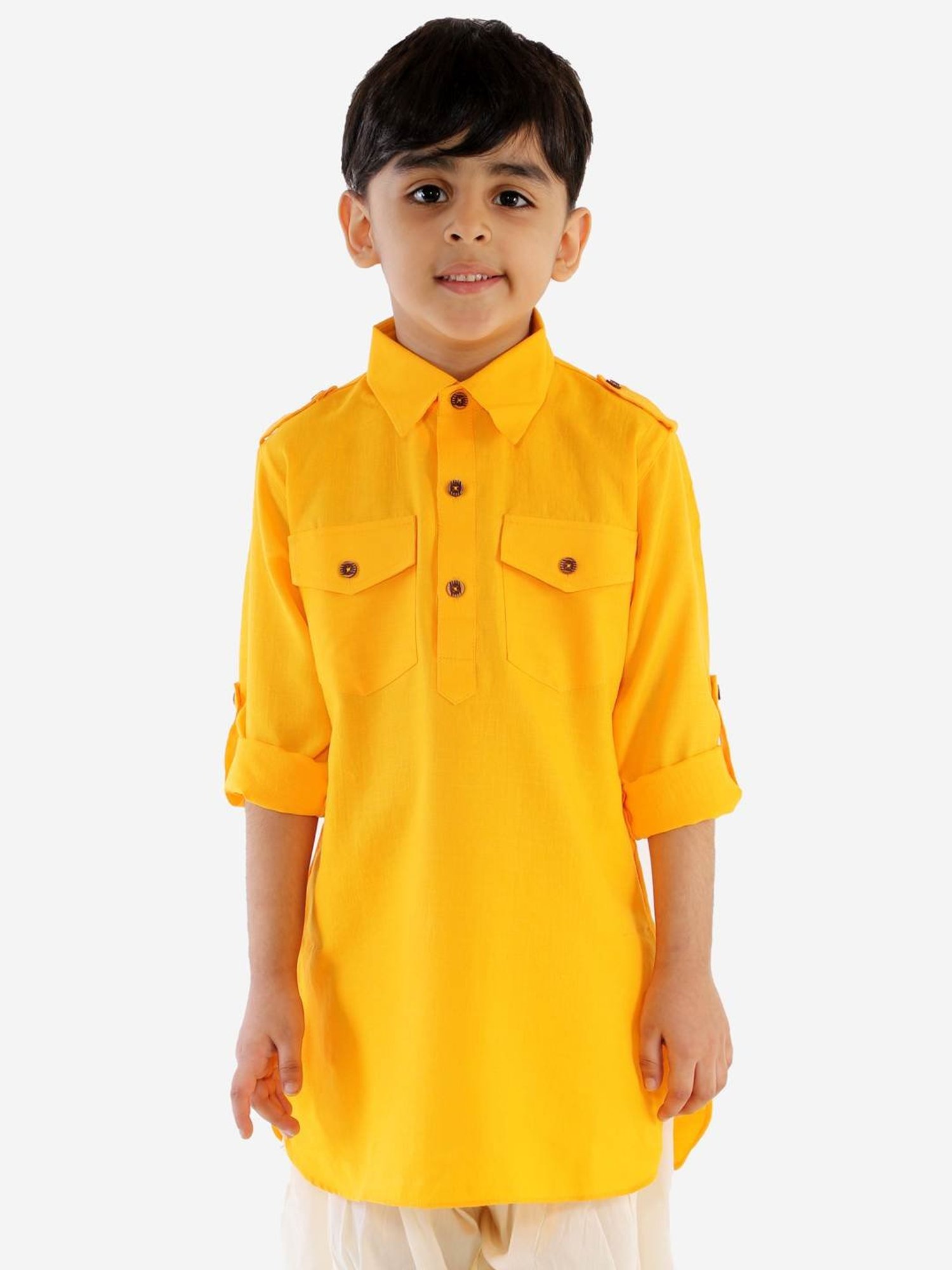 TABARD Kids Red Printed Full Sleeves Kurta