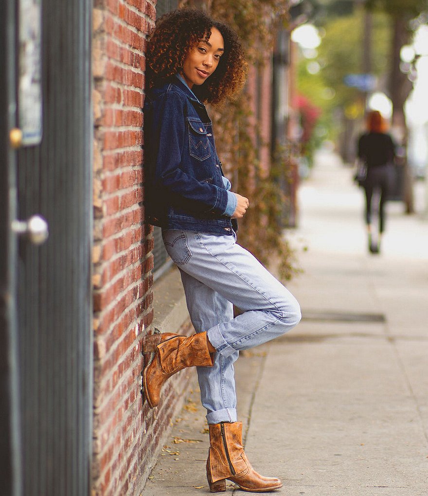 Bed Stu Iris Leather Block Heel Booties
