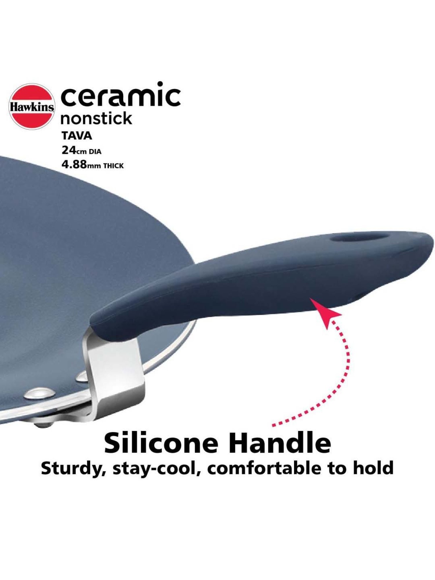 Nirlon Pure Grade Virgin Aluminium Non-stick Induction Base Flat Tawa - 26 cm Diameter