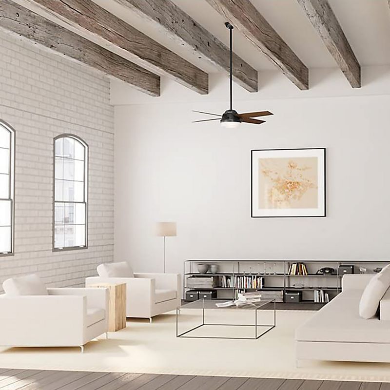 Hunter Fan Company 59251 Dempsey Ceiling Fan with LED Light Bulb, Remote Control, and 52 Inch Blades for Indoor Home Room Lighting Decor, Black