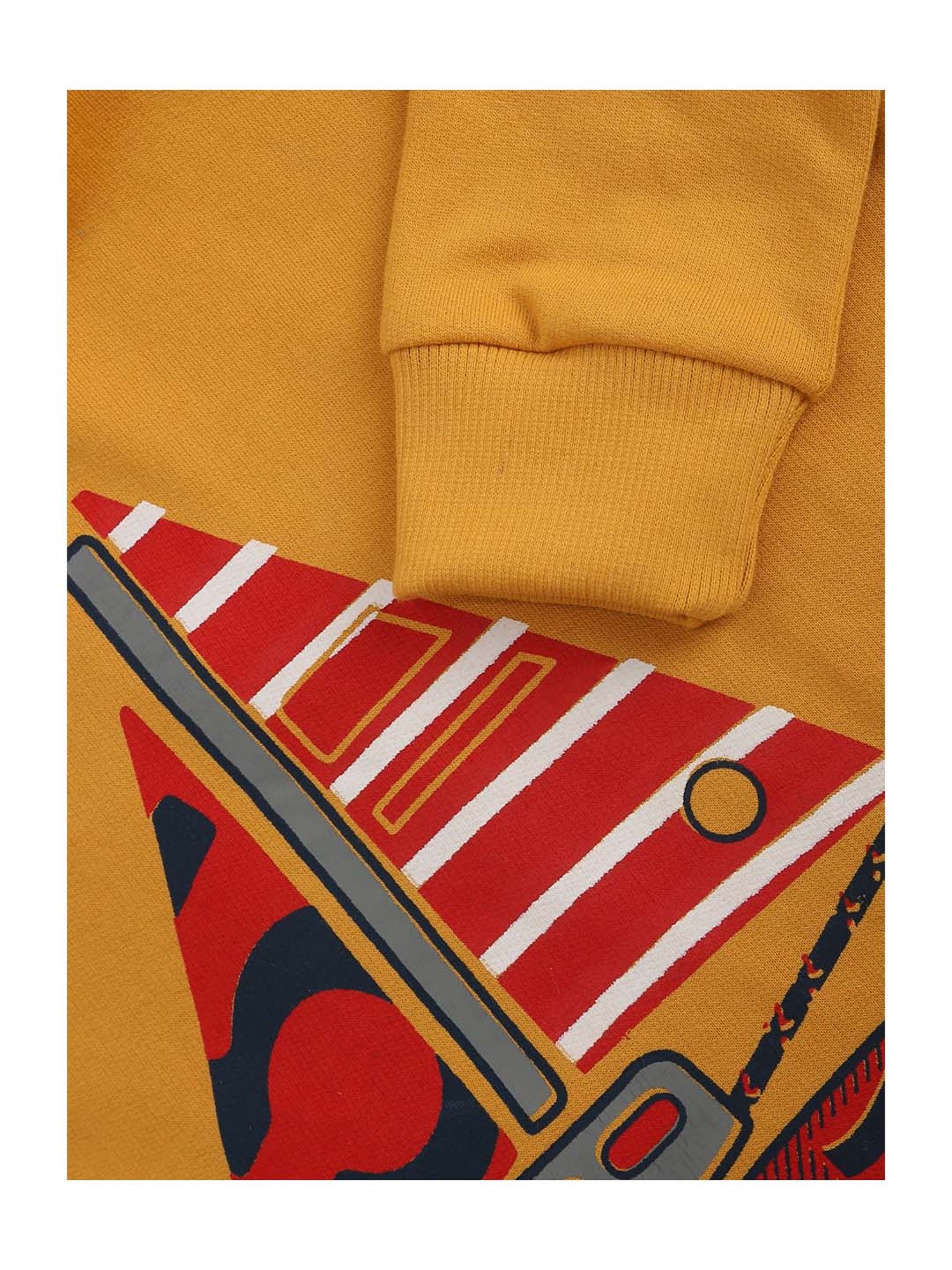 Kids Craft Yellow Printed Hoodie