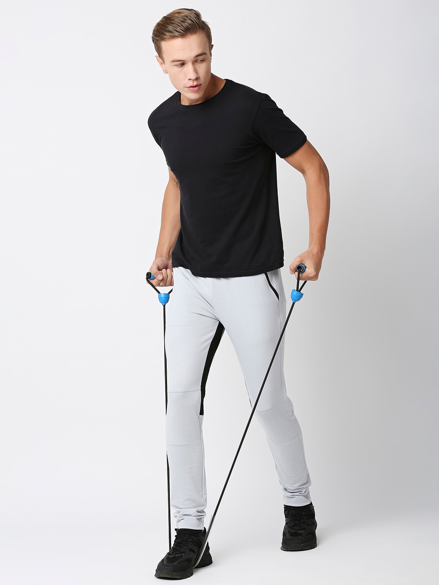 Fitz Light Grey Slim Fit Sports Trackpants