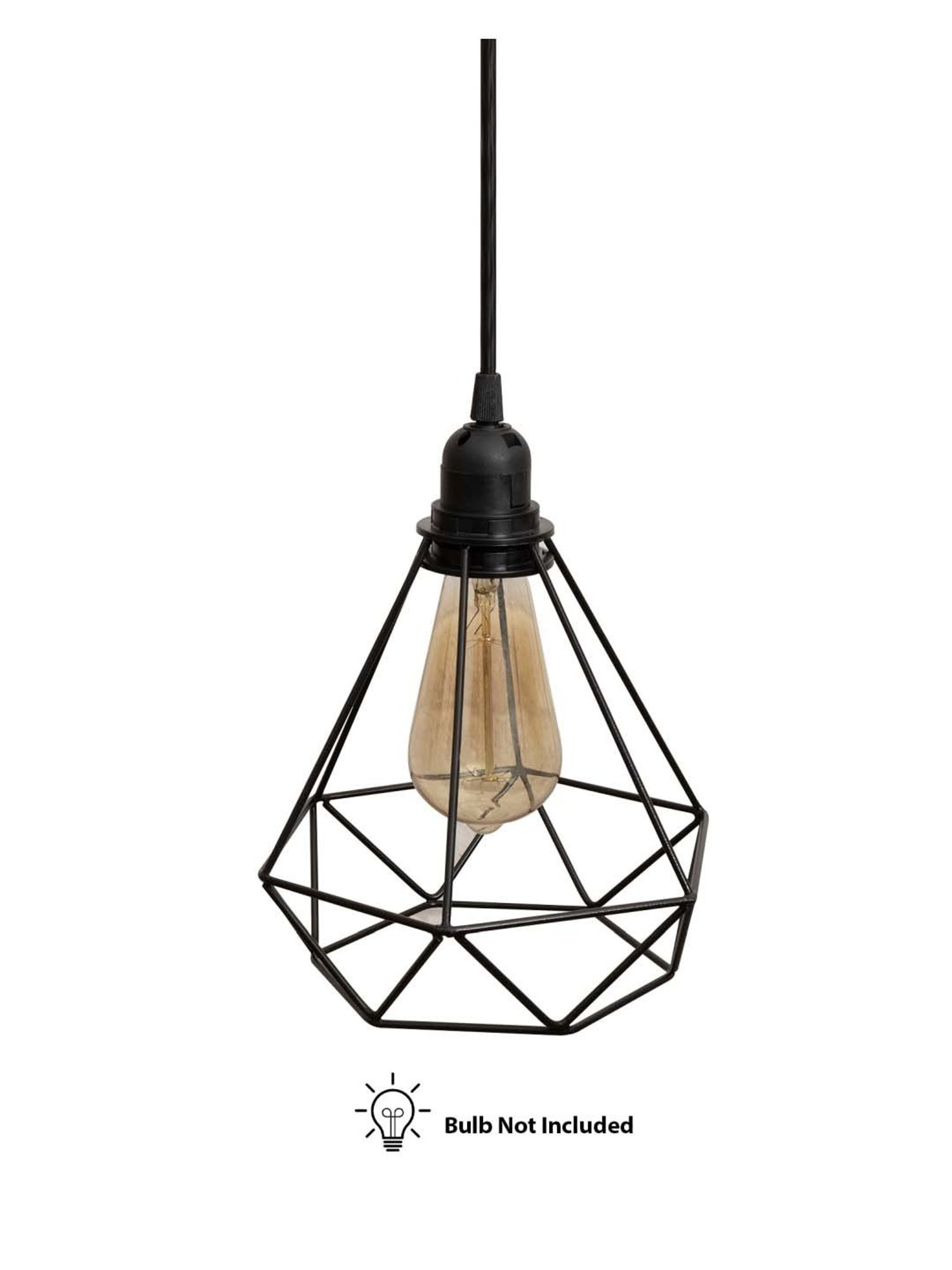 Homesake Fixture Farmhouse Black Metal Cage Lampshade Hanging Pendant Light (Bulb not included)