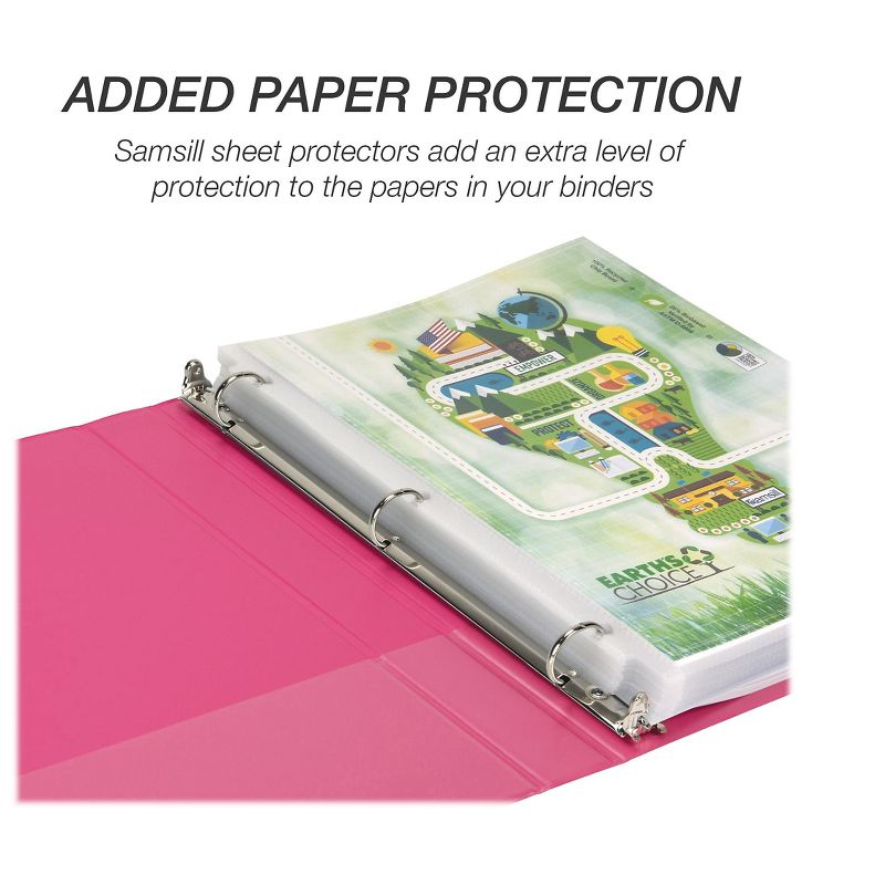 Samsill&reg; Biobased Economy Round Ring View Binders  3 Rings  1" Capacity  11 x 8.5  Berry 17336