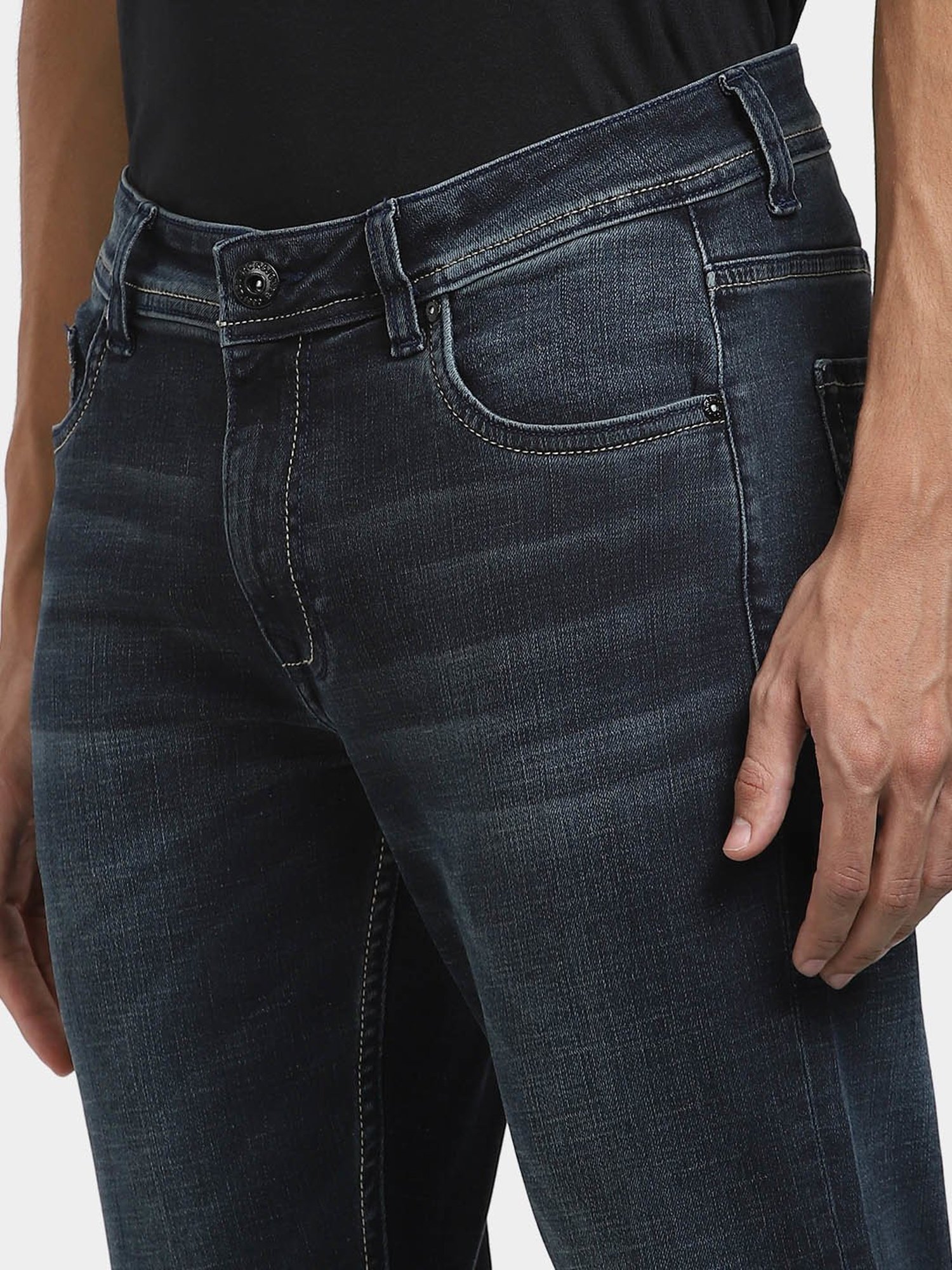 American Eagle Blue Cotton Regular Fit Jeans