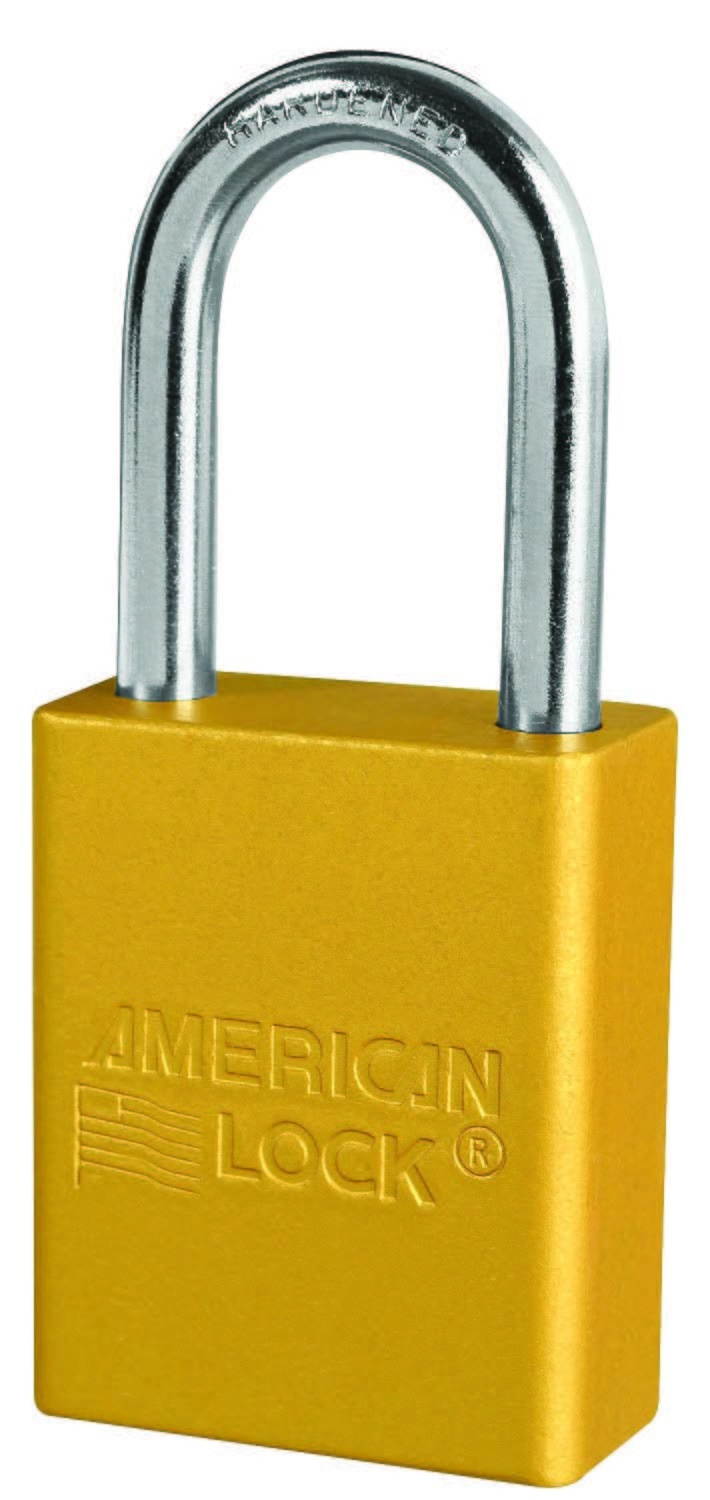 AMERICAN LOCK A1106YLW 1-1/2" Yellow Anodized Aluminum Safety Padlock, with