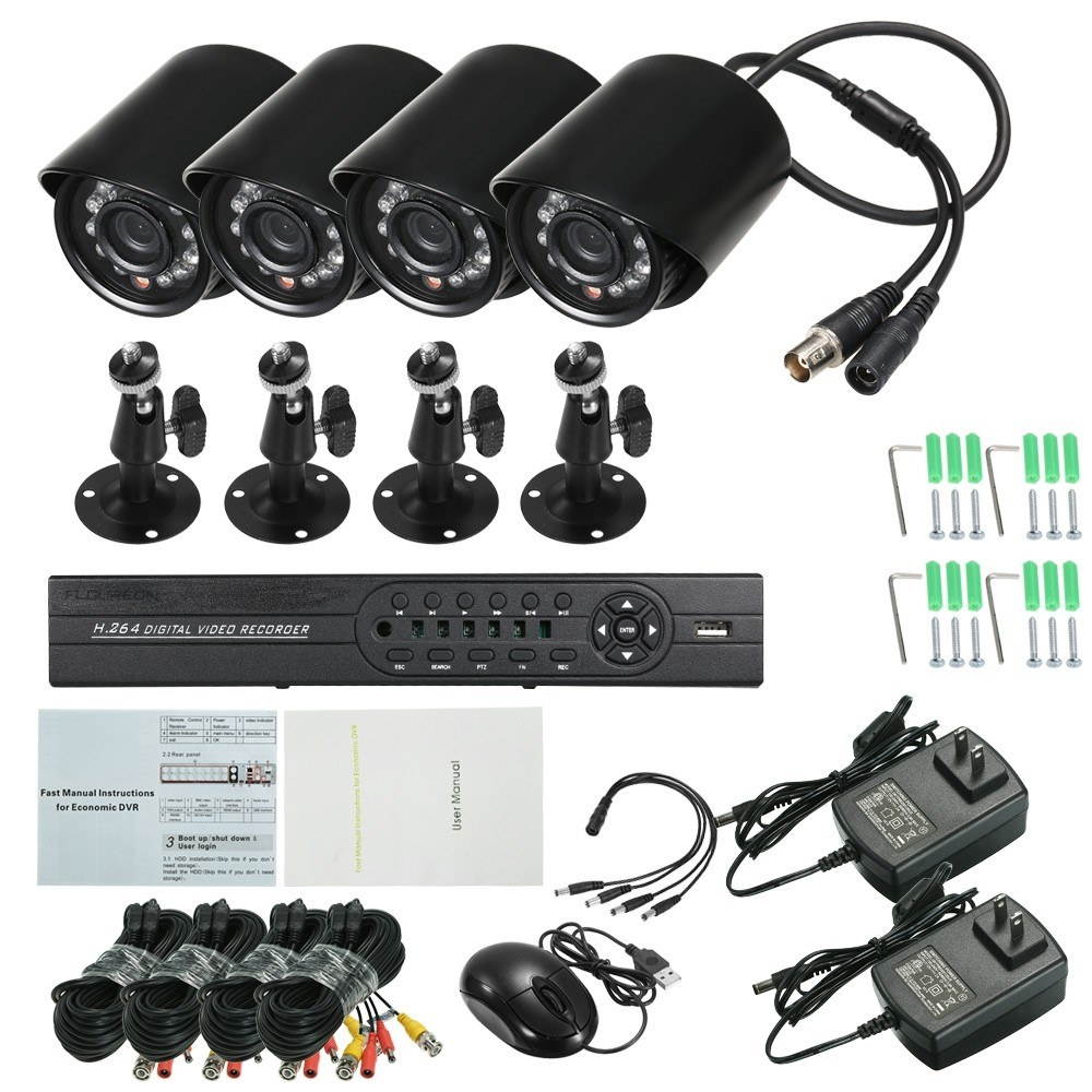 4CH 1080P Hybrid 5-in-1 DVR CCTV Camera System