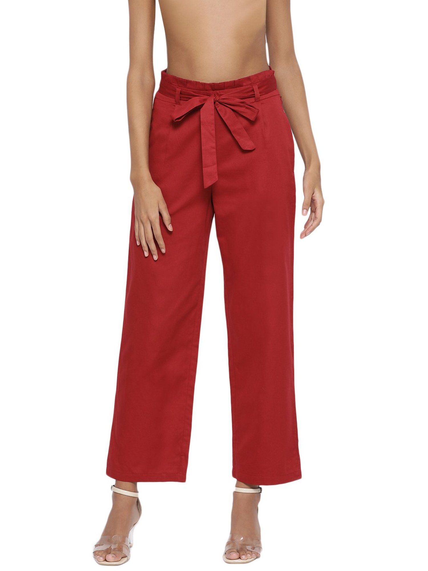 Rooted Maroon Cotton Trousers
