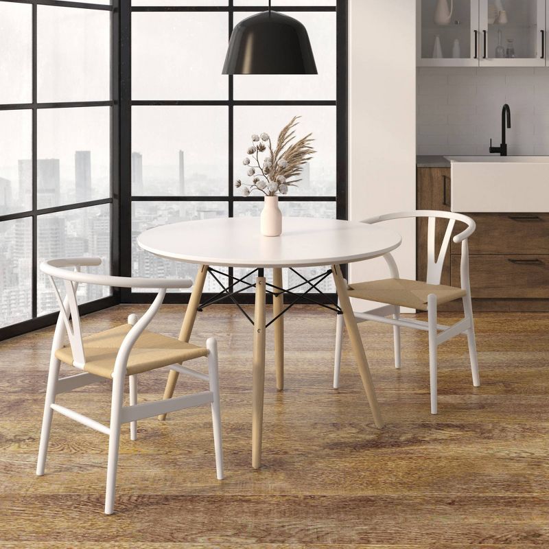 32" Parisian Round Dining Table White - Aeon