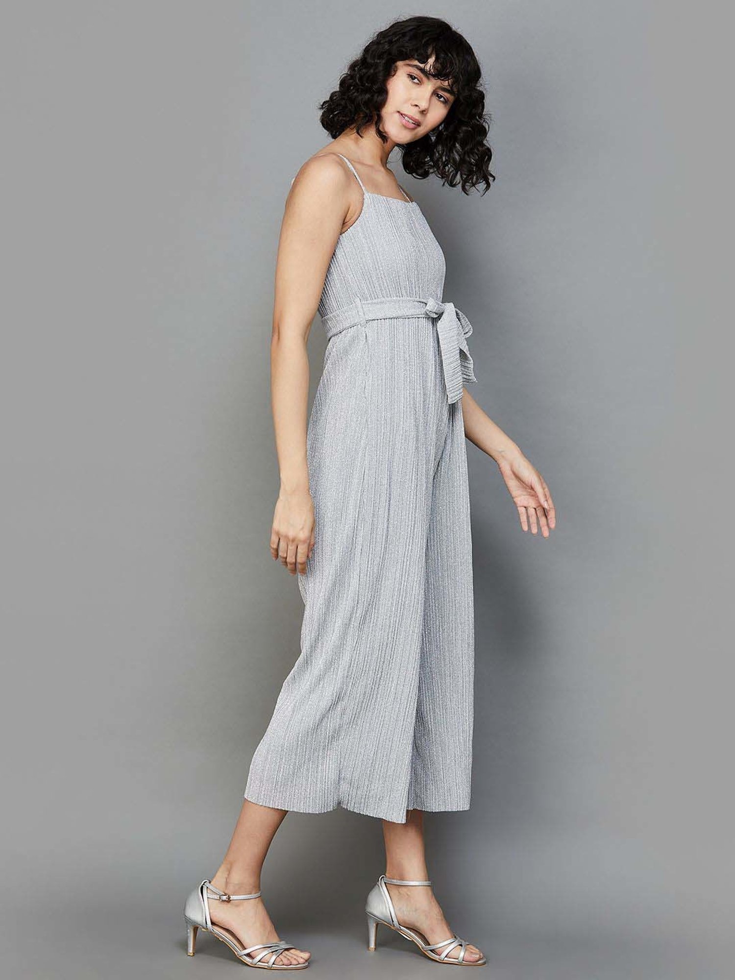 Ginger by Lifestyle Grey Pleated Jumpsuit