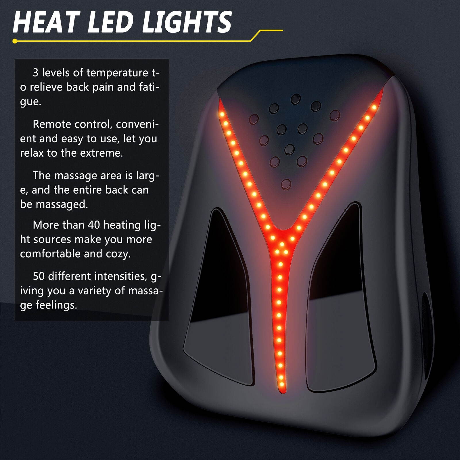 NEW Full Back Massager AST-622 Tens EMS Neck Body Pulse Machine+Heated