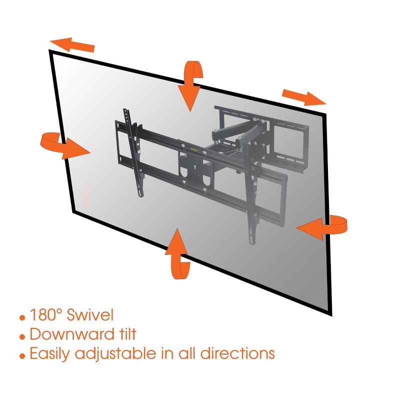 MegaMounts Full Motion Articulated Tilt and Swivel Television Wall Mount