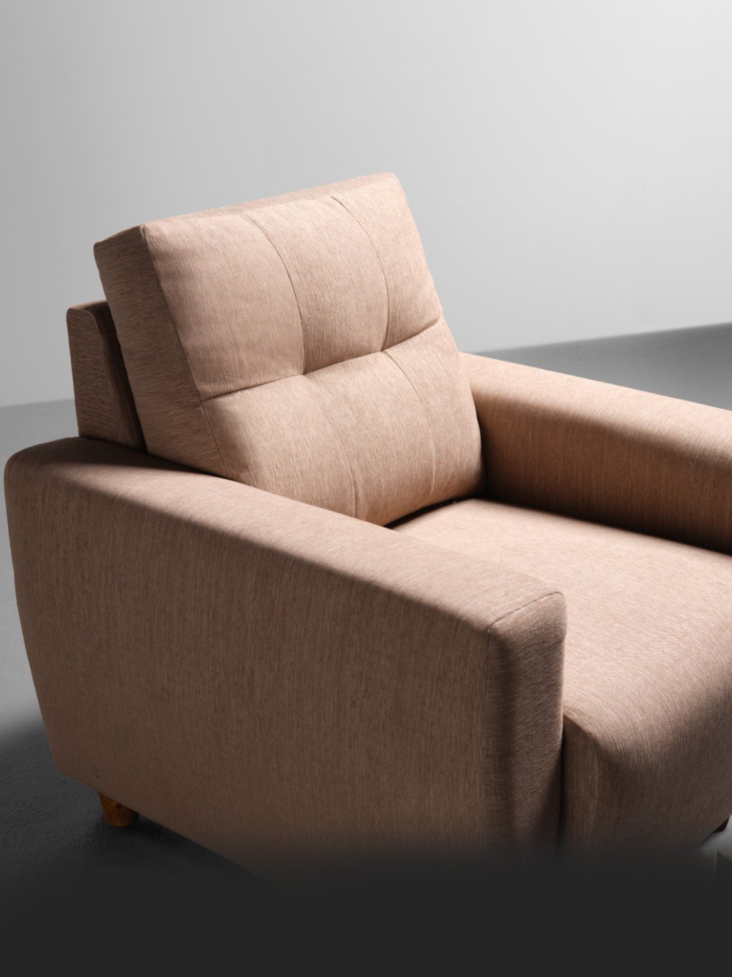 Sleepyhead Yolo Coco Brown Fabric 1 Seater Sofa