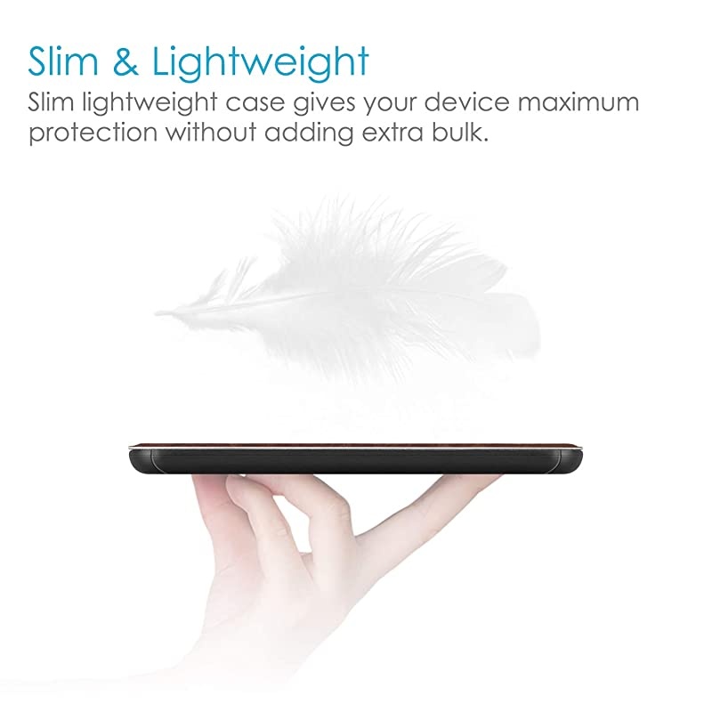 Slimshell Case for All-New Kindle (10th Generation, 2019 Release) - Lightweight Premium PU Leather Protective Cover with Auto Sleep/Wake (NOT Fit Kindle Paperwhite or Kindle 8th Gen), Black