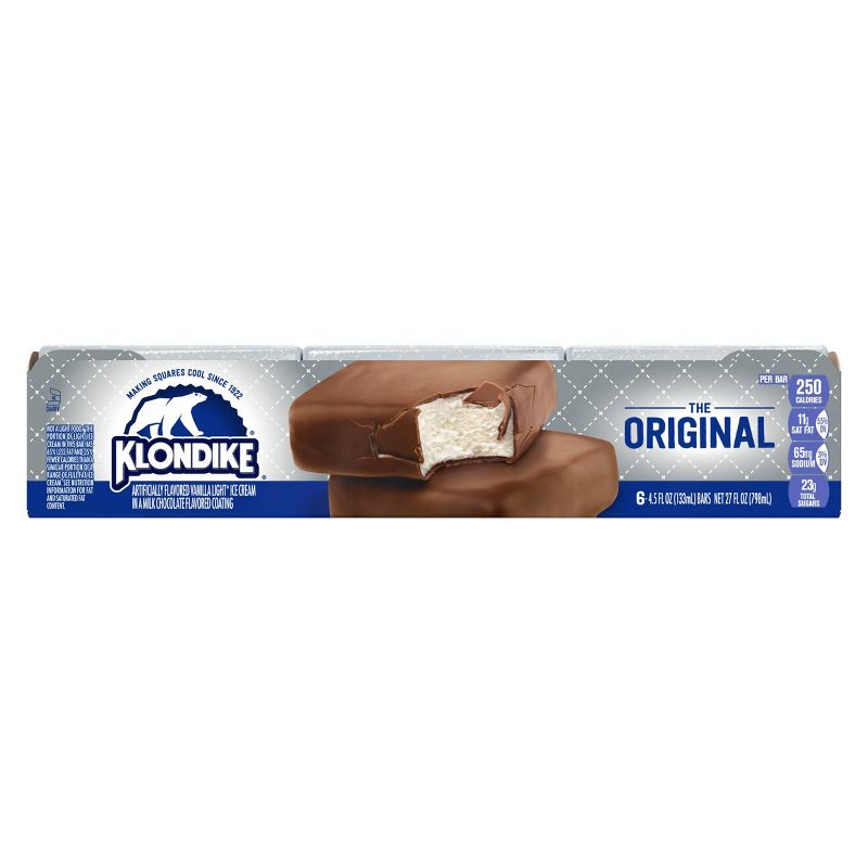 Klondike Original Vanilla Ice Cream Bars Dipped in Chocolately Coating - 6ct