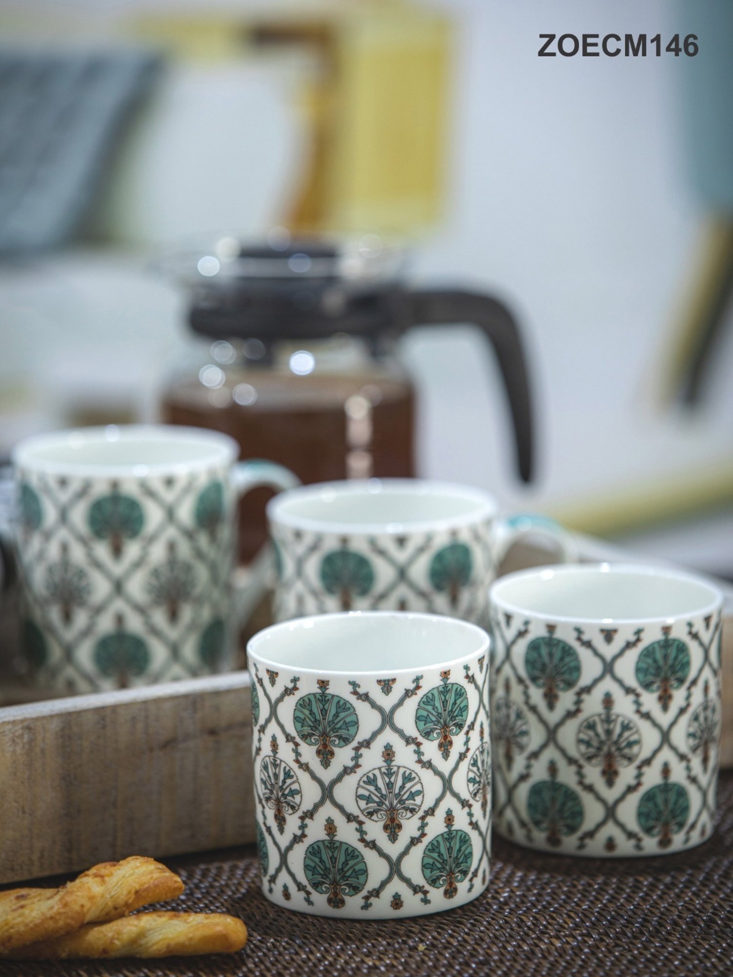 Goodhomes Multicolor Bone China Tea Cup - Set of 6 (210ml)