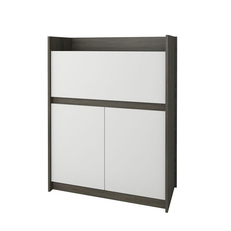 Set of 2 Chrono Home Office Set Bark Gray/White - Nexera