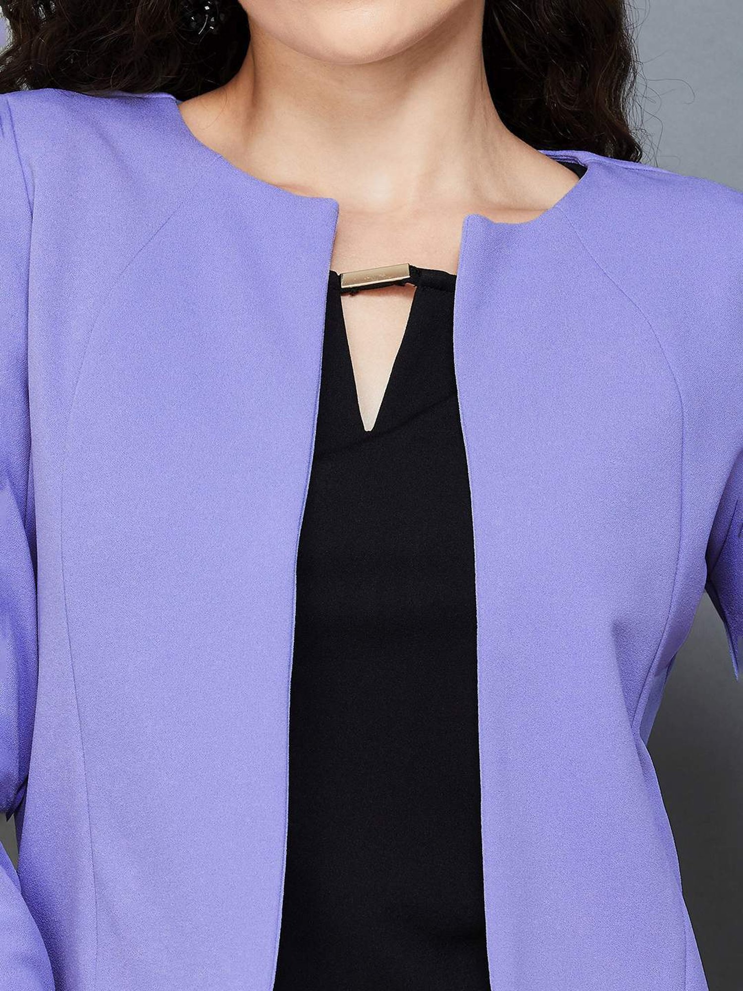 Code by Lifestyle Purple Round Neck Shrug