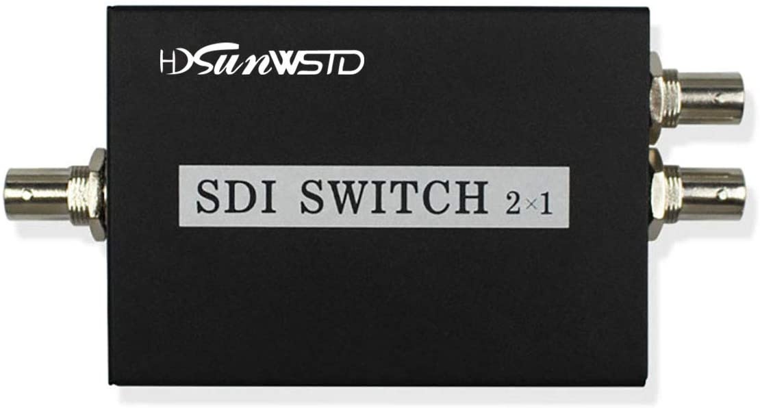 SDI Switcher 2x1,2 Port SDI Switch for Monitor Security Camera Video