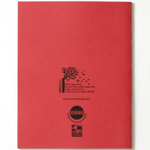 Rhino Exercise Book, 9 x 7 Inches, 48 page, 7mm squares, Red Cover (Pack of 10)