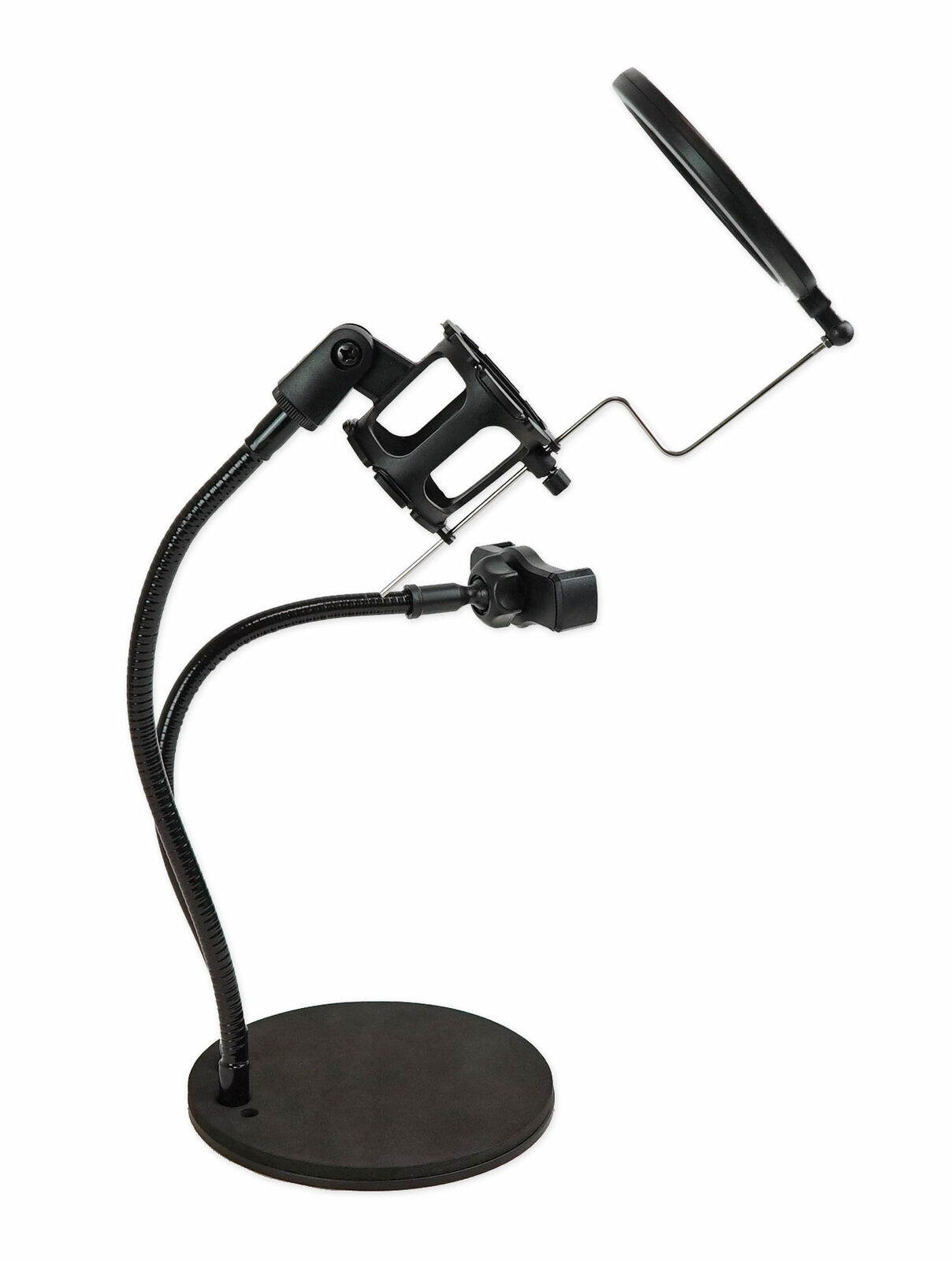 Technical Pro Broadcast Podcast Podcasting Desk Stand w/ Microphone+Phone Holder