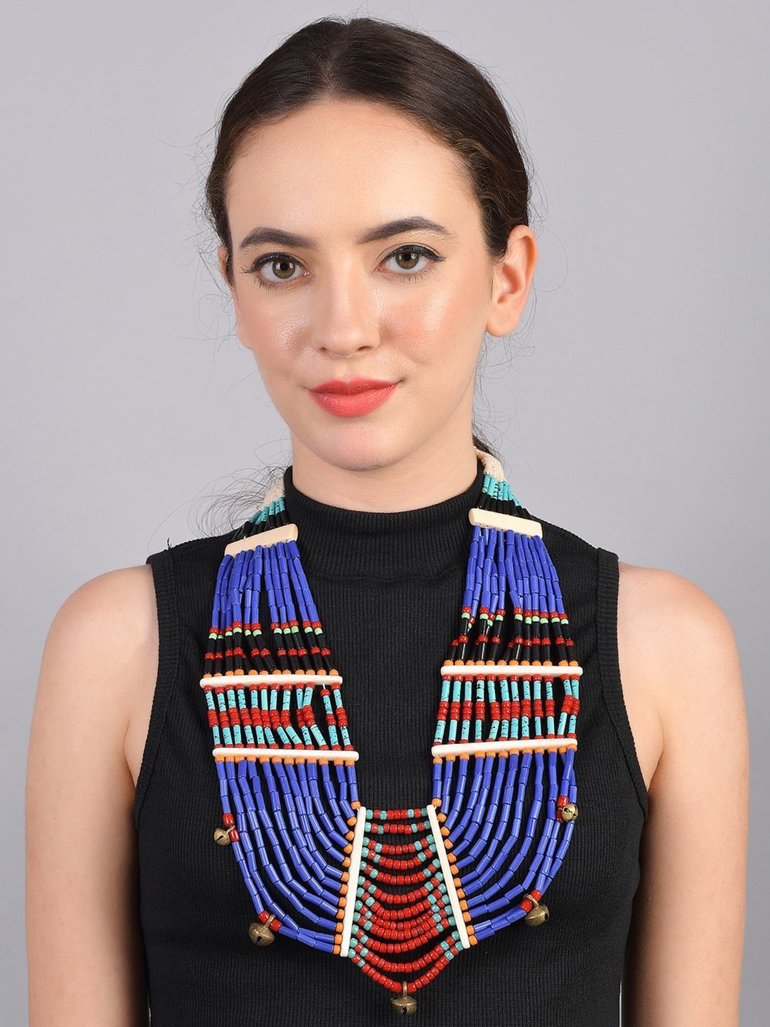 Imli Street Multicolor Vintage Naga Beaded Tribal Necklace