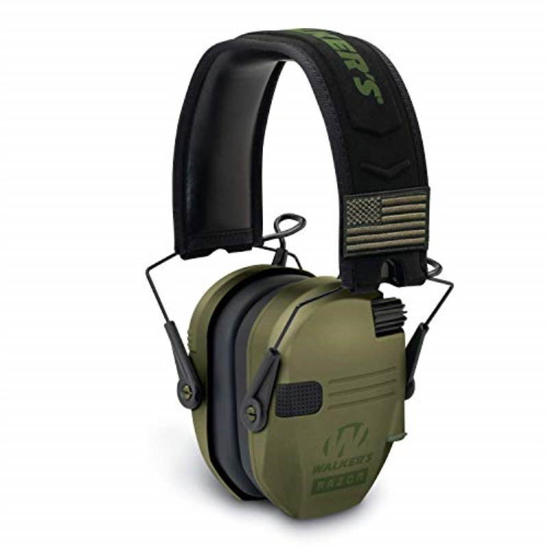 Walkers Razor Slim Shooter Electronic Ear Protection Muffs, Green Patriot