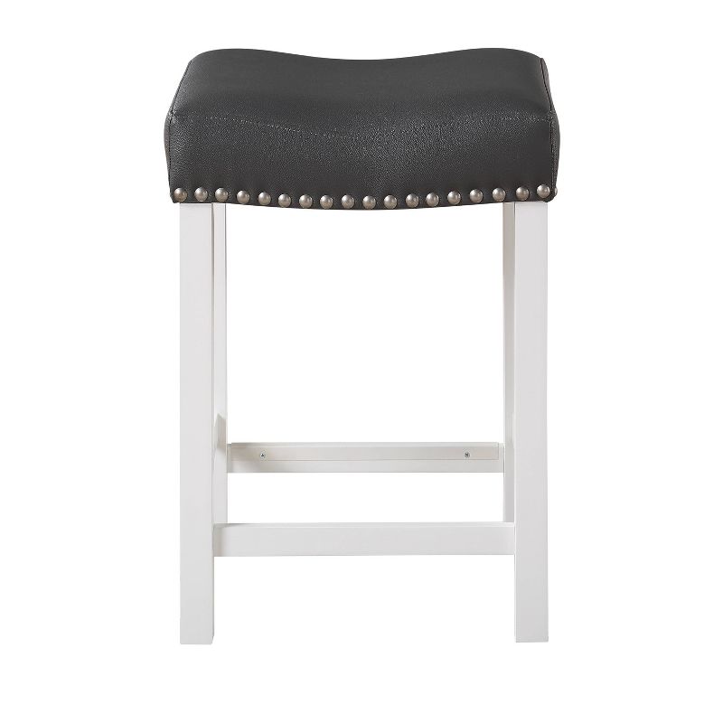 Set of 2 Zermatt Counter Height Barstools Seat White/Black - Steve Silver Co.