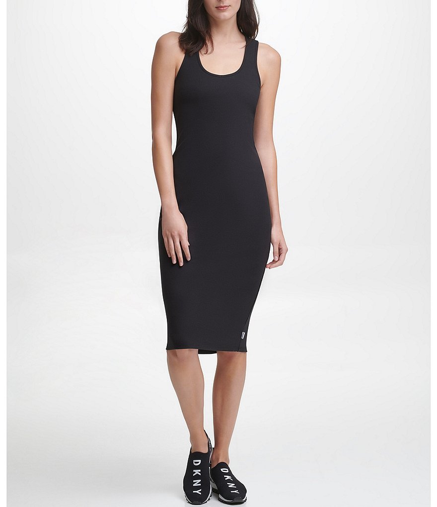 DKNY Sport Sleeveless Ribbed Racerback Shift Dress