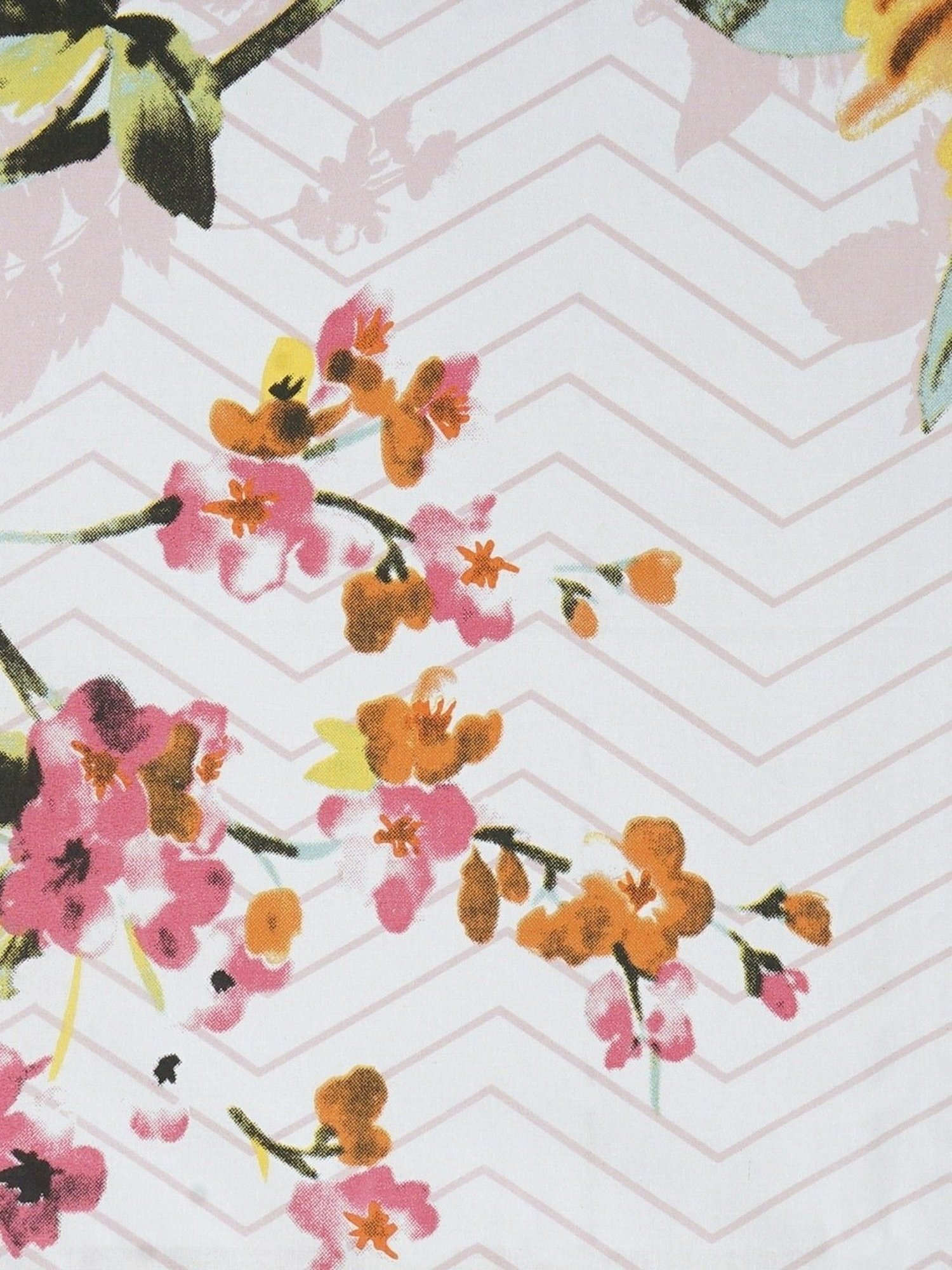 SEJ by Nisha Gupta Floral Brown 160 TC Cotton Double Bed Sheet with 2 Pillow Covers