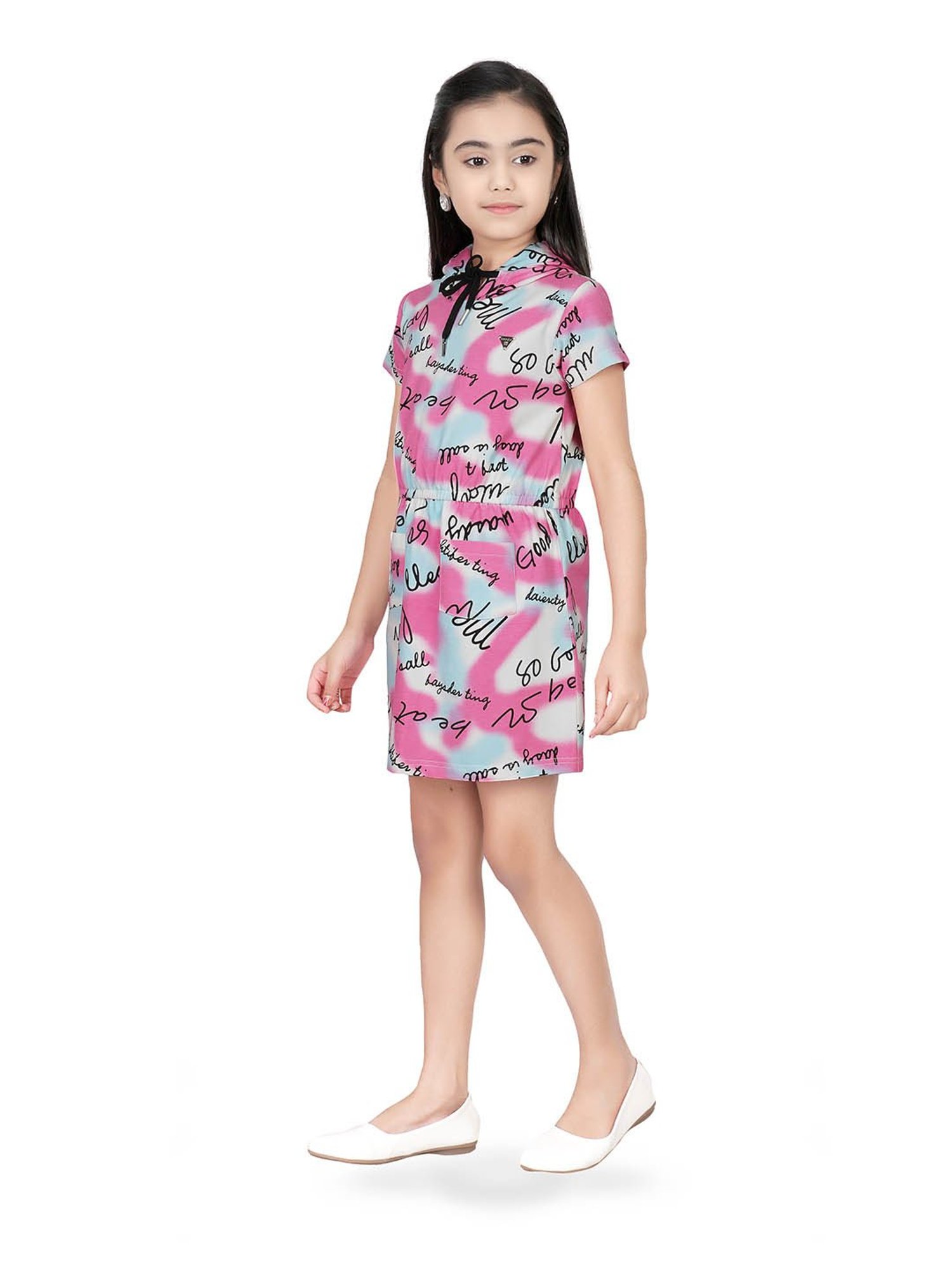 Tiny Girl Pink Printed Dress