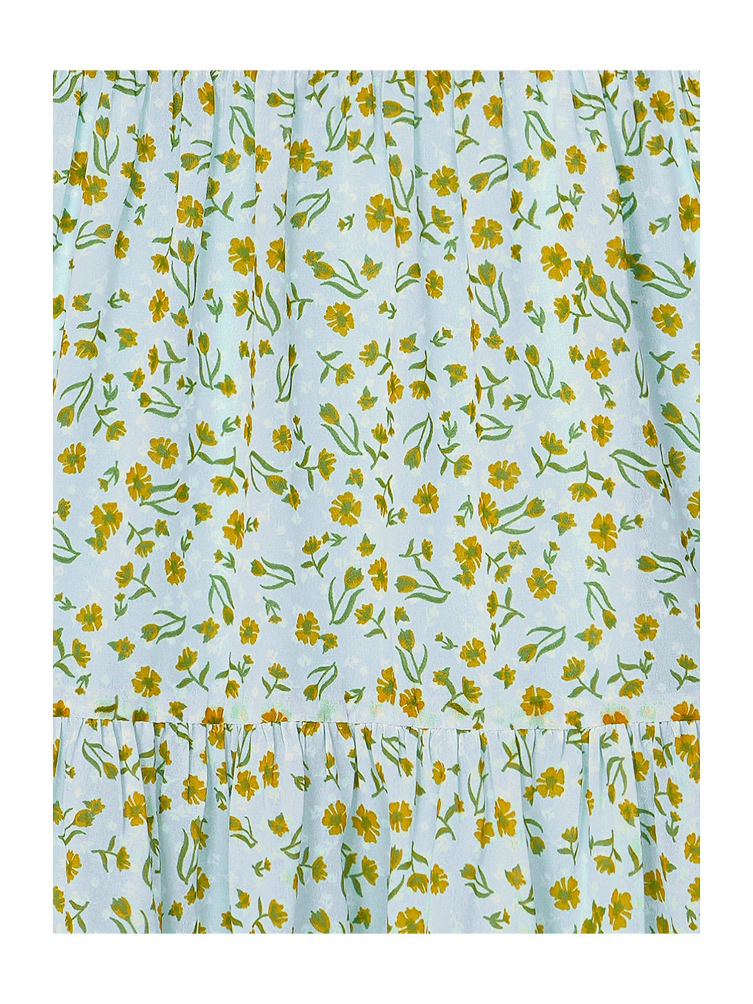 Budding Bees Kids Blue & Green Printed Dress