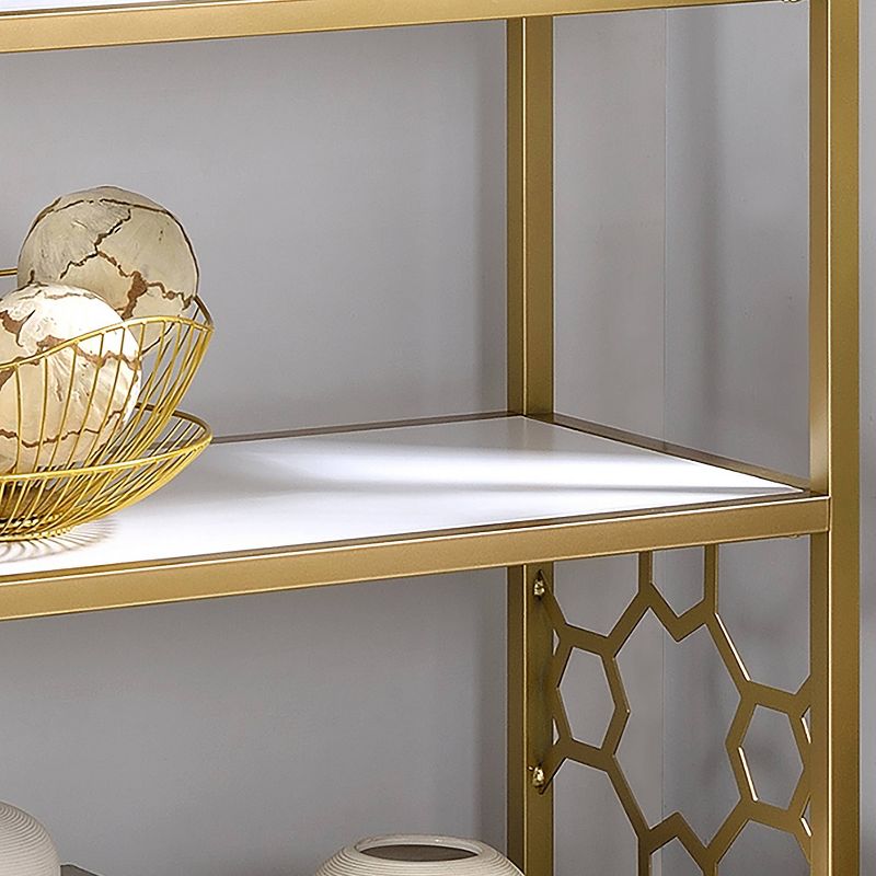 63" Fahan 6 Shelf Bookcase White/Gold - miBasics
