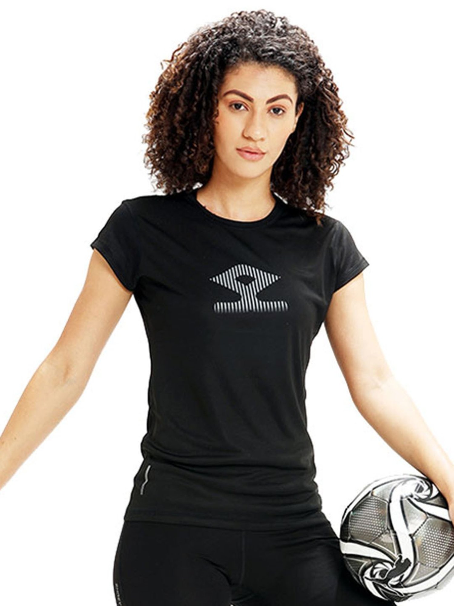 Shrey Black Printed T-Shirt