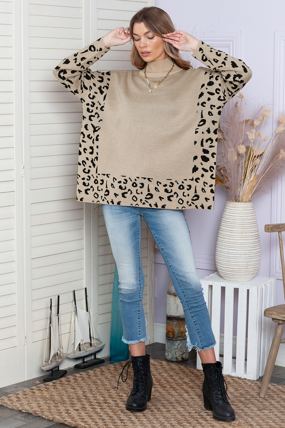 Yellow Drop Shoulder Henley Pullover Sweater With Slits