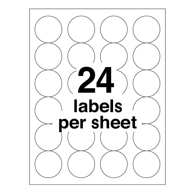 High Visibility 123 Inch Diameter White Labels 600 Pack 5293