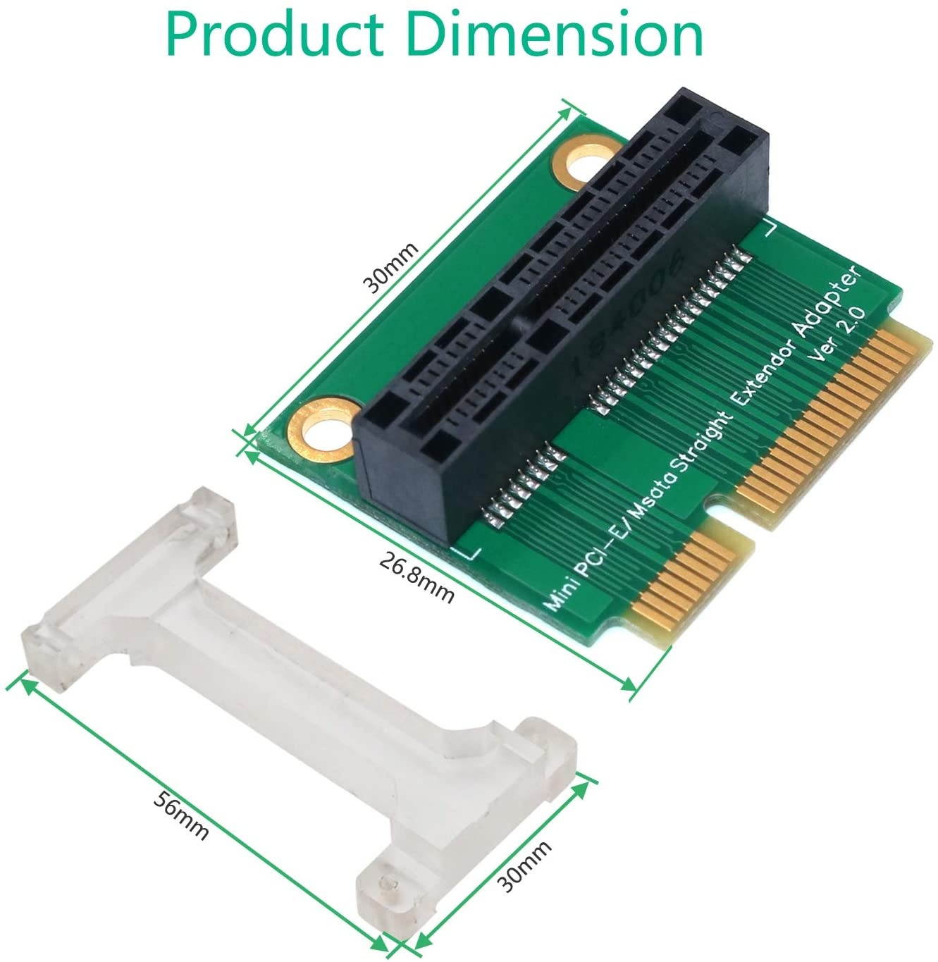 BQZYX+ Mini PCI-E/mSATA Adapter (Vertical Installation) for 3G/4G WWAN LTEGPS and MSATA Card