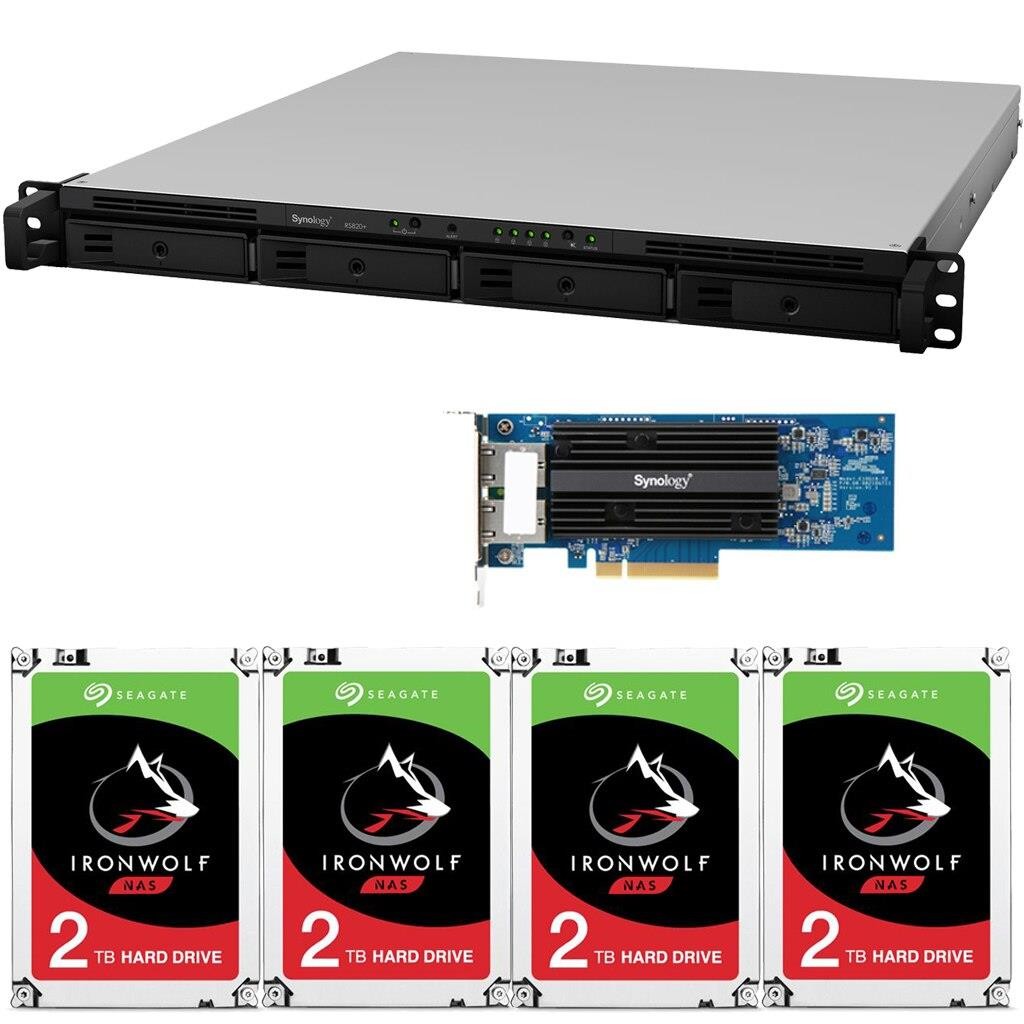 Synology RS820+ 4-Bay RackStation NAS with Synology 10Gb Adapter 18GB RAM 32TB (4x8TB) of Seagate Ironwolf NAS Drives Fully Assembled Tested By CustomTechSales