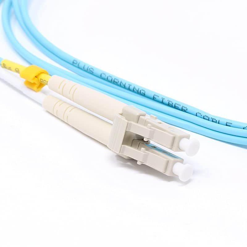 Meter 10Gb OM3 Multimode Duplex Fiber Optic Cable 50125 LC to LC Aqua