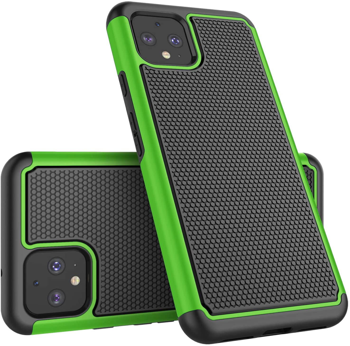 Google Pixel 4 XL Case, 2019 Google Pixel 4XL Cute Case, Tekcoo [Tmajor] Shock Absorbing [Green] Rubber Silicone & Plastic Scratch Resistant Bumper Grip Sturdy Hard Phone Cases Cover