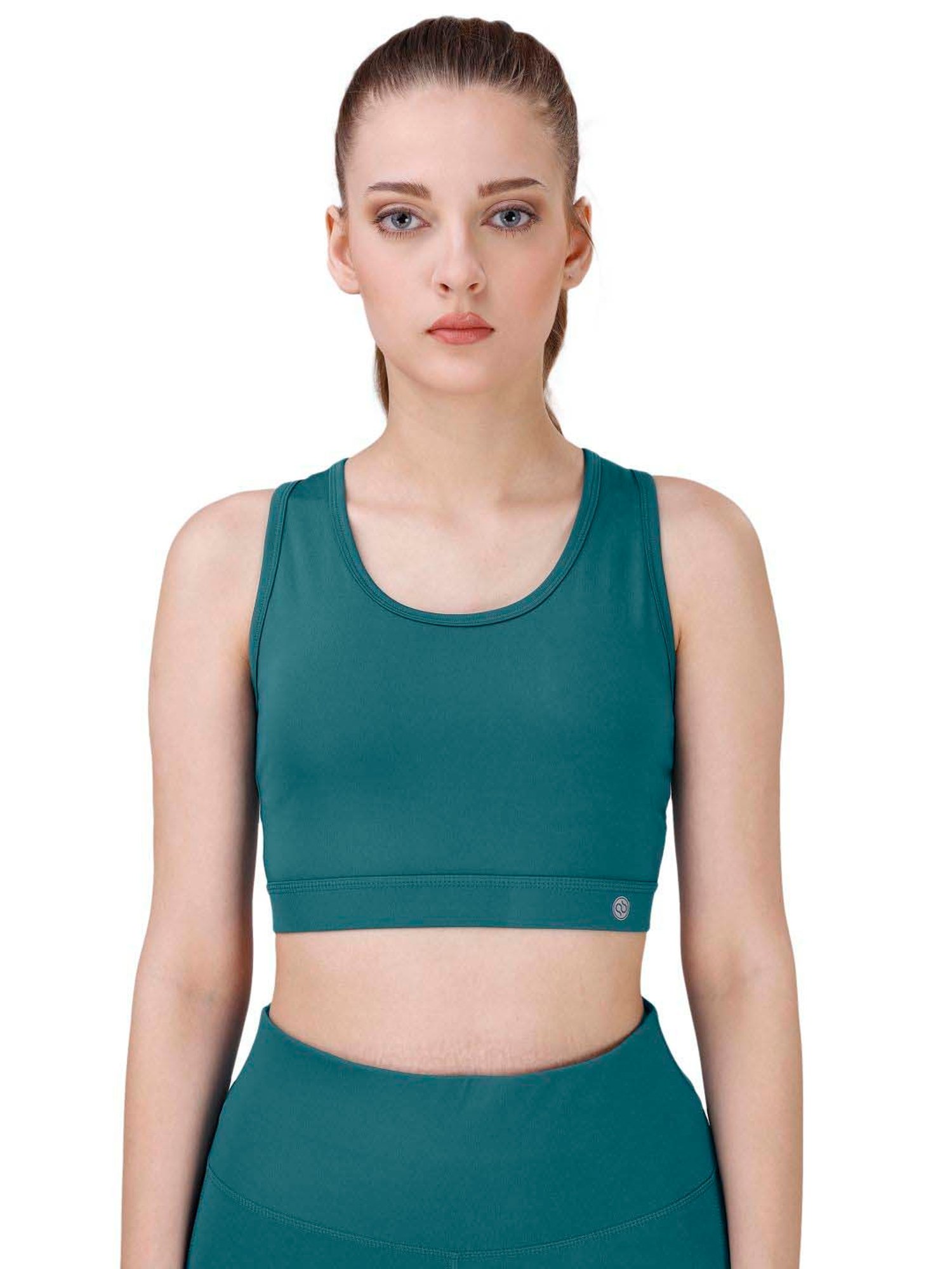 Soie Teal Green Sports Bra Shorts Set