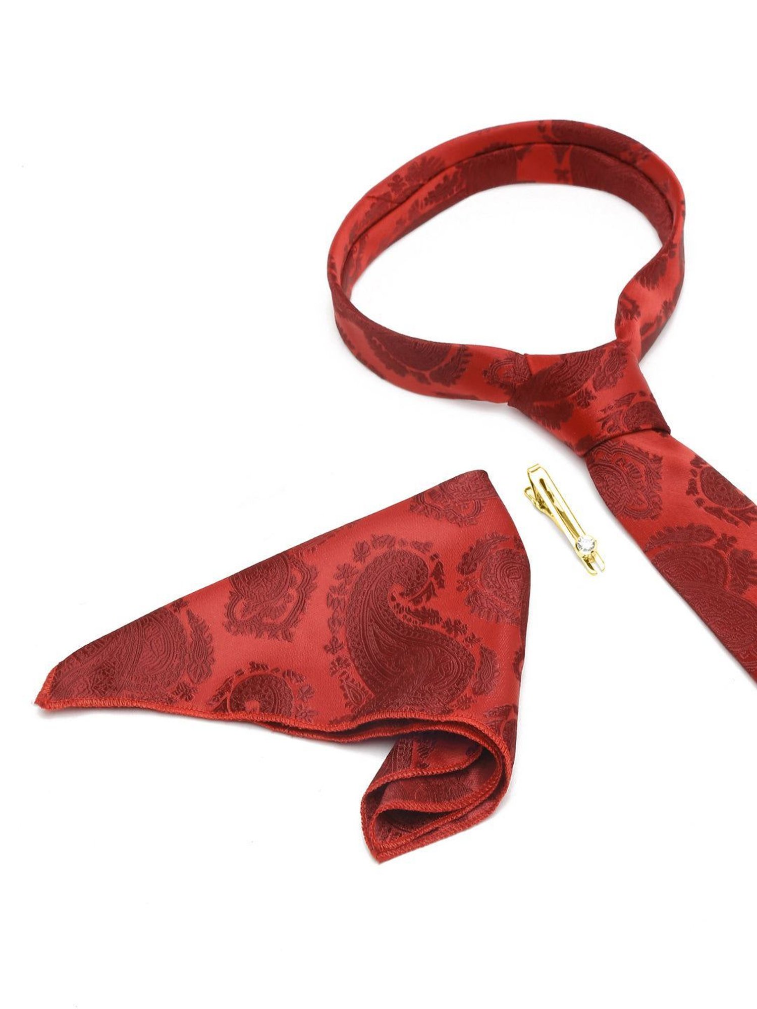 Louis Stitch Red Printed Necktie Gift Set - Set of 3