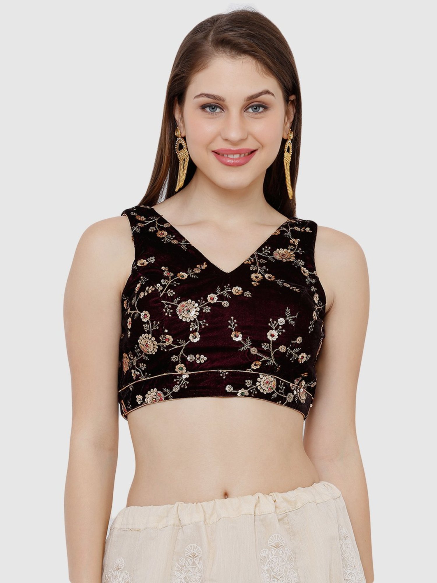 Salwar Studio Red Textured Blouse