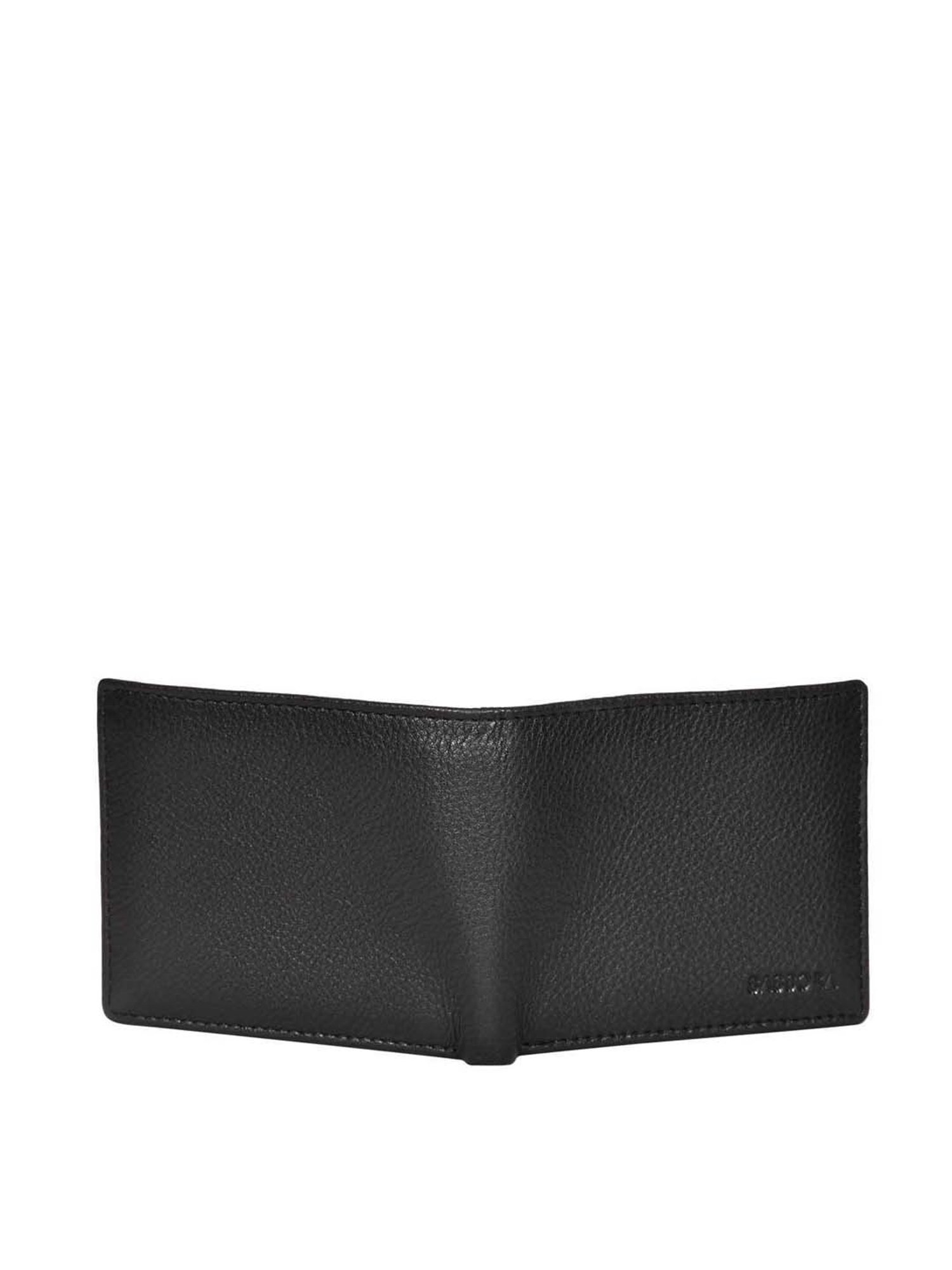 SASSORA Black Casual Leather Bi-Fold Wallet for Men