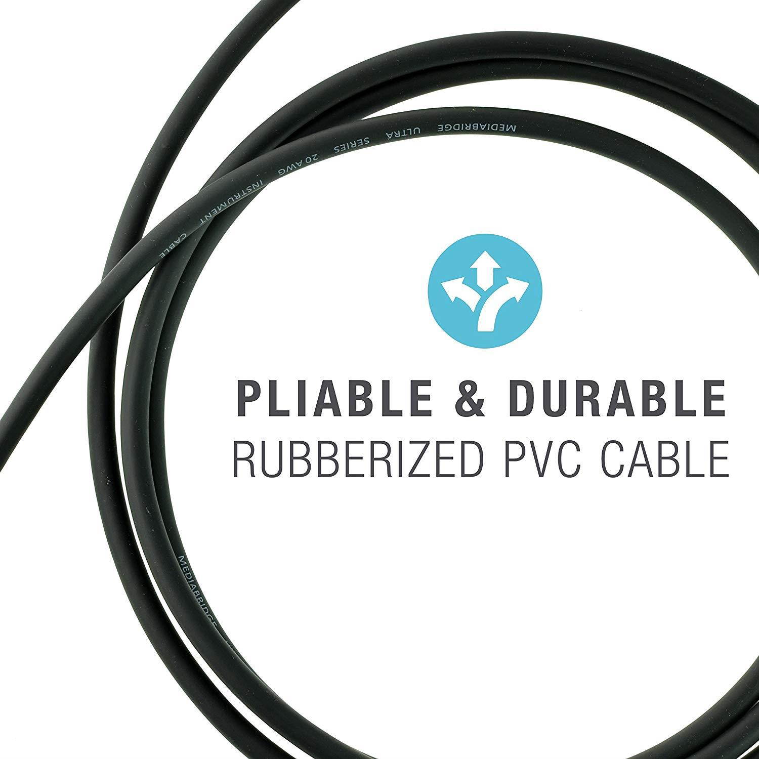 Mediabridge Ultra Series XLR Male To 1/4 Inch Cable (6 Feet) - XLR Male To Balanced Mono 1/4 Inch TRS Male (Part# MC-XM-TRS-6 )