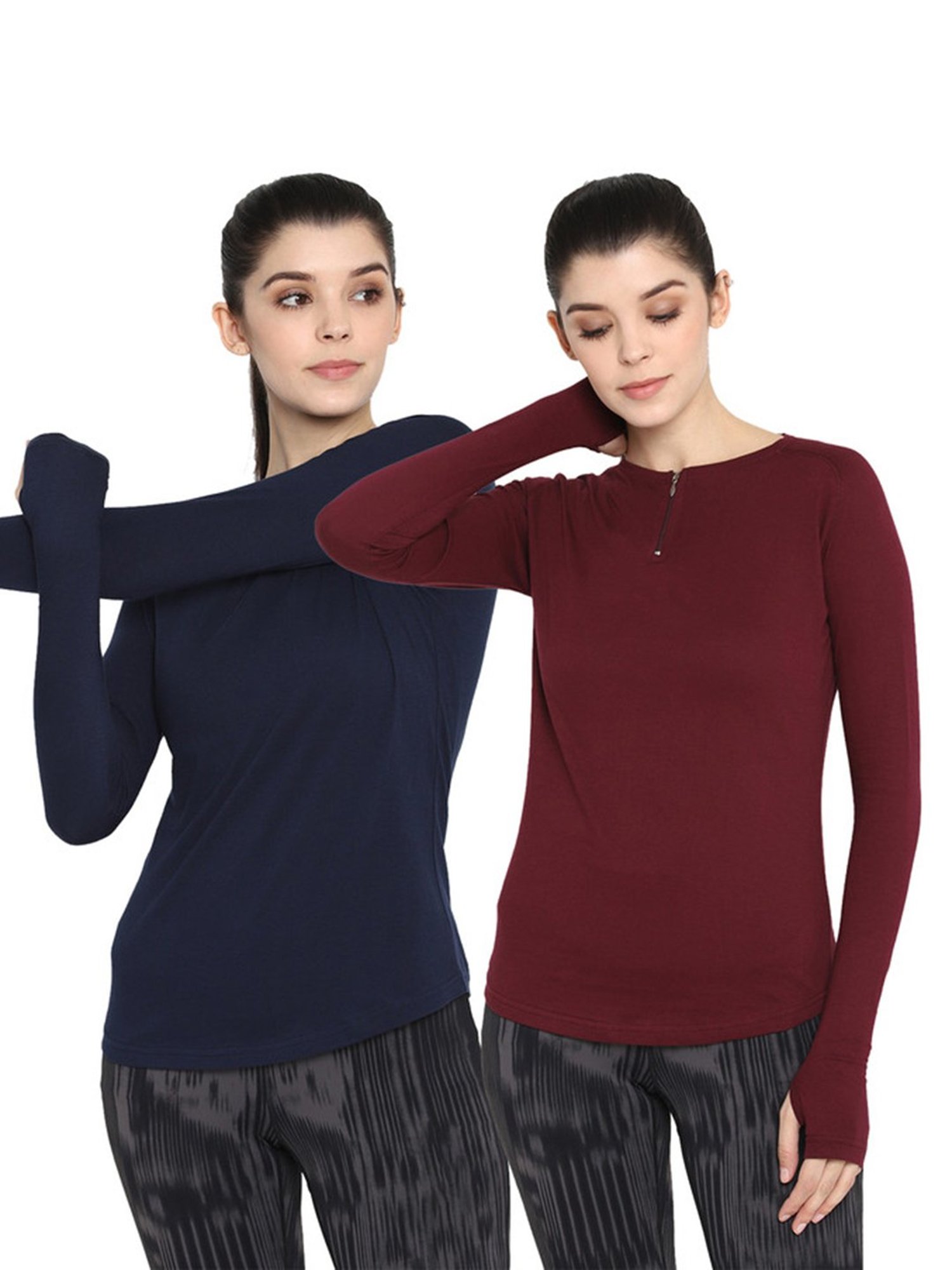 Appulse Navy & Maroon Cotton T-Shirt - Pack of 2