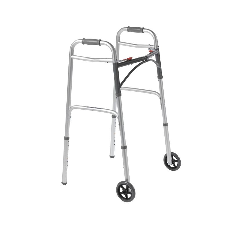 Drive Medical Deluxe Two Button Folding Walker with 5" Wheels