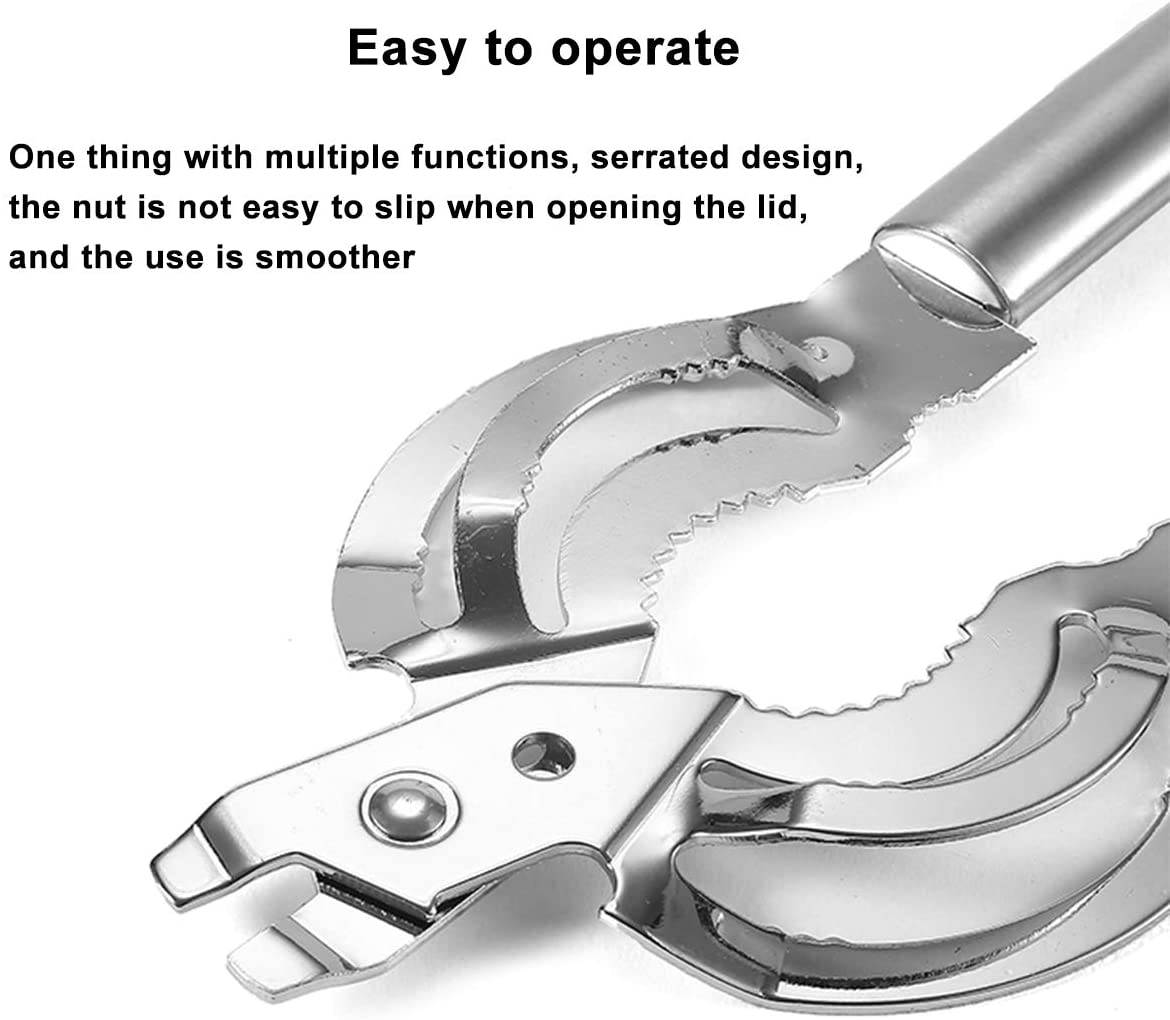 8-in-1 Bottle Opener, Multifunction Can Opener ,Manual Can Opener,Can Top Remover,Bottle Can and Jar Grip Opener Can opener with Smooth Edge, Nut Cracker, for Seniors with Arthritis,Weak Hands